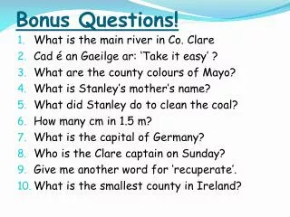 Bonus Questions!