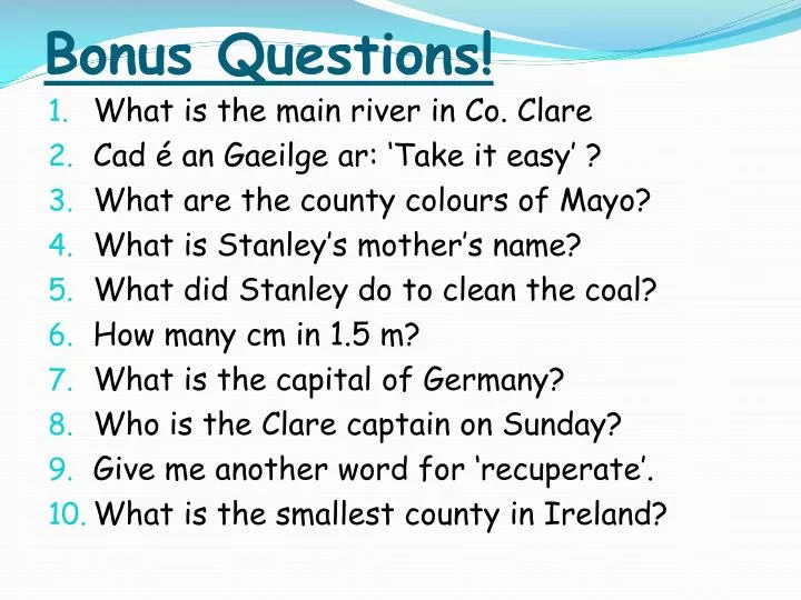 bonus questions