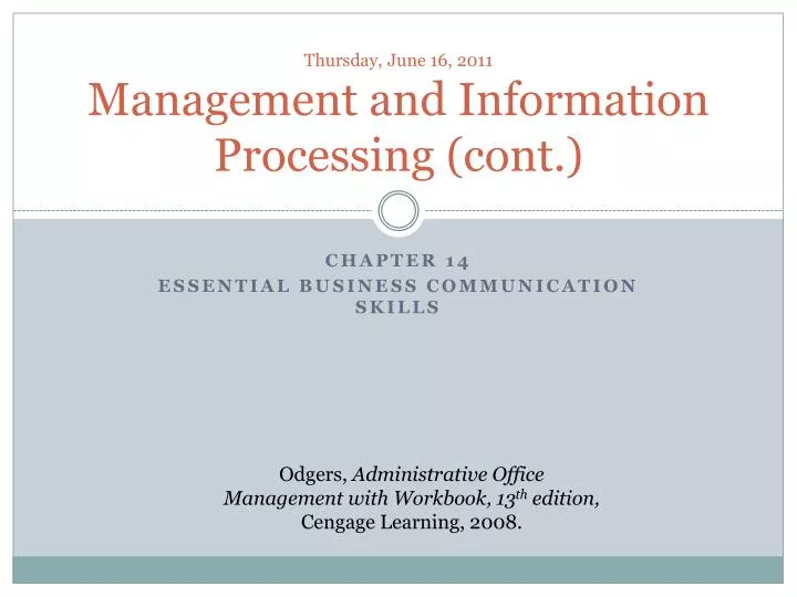 thursday june 16 2011 management and information processing cont