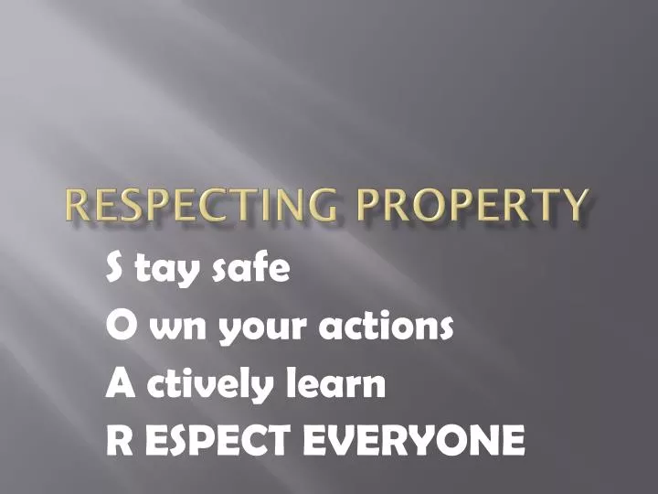 respecting property