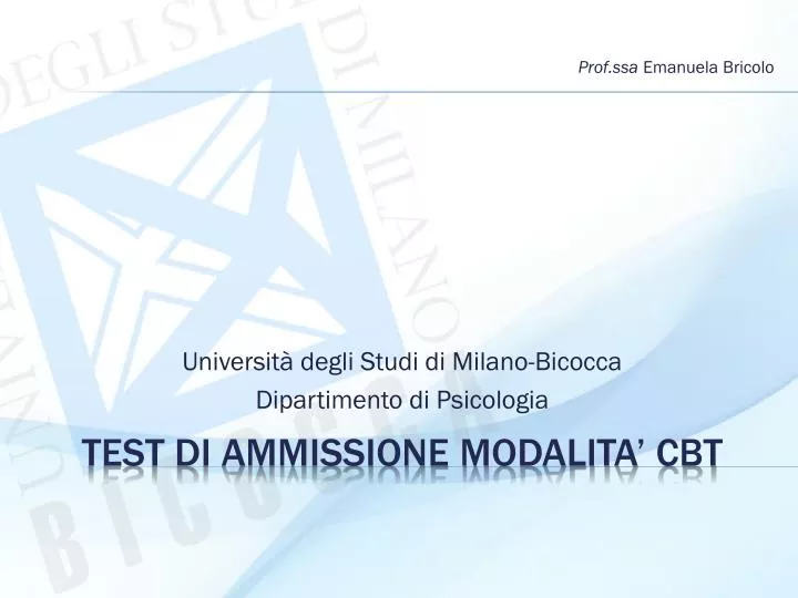 universit degli studi di milano bicocca dipartimento di psicologia