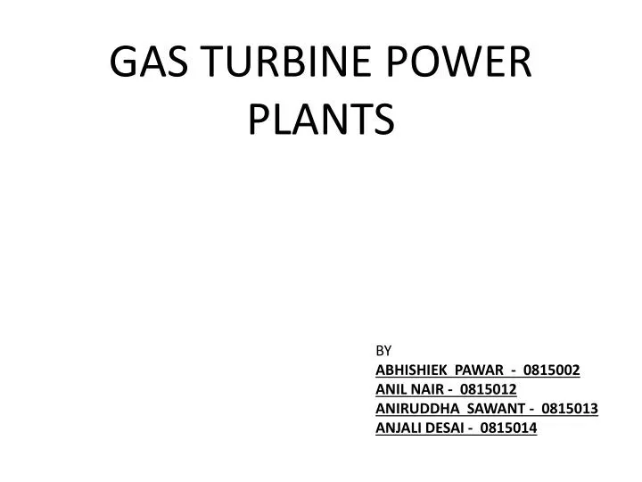 gas turbine power plants