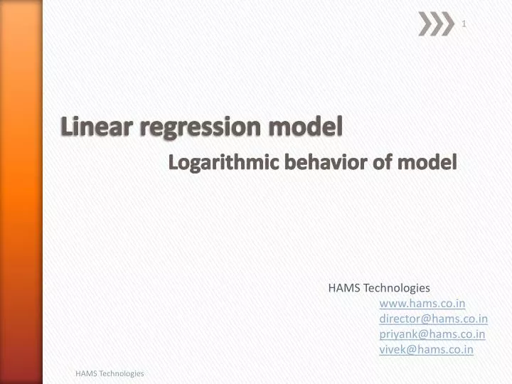 linear regression model logarithmic behavior of model