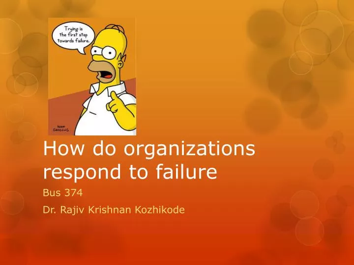 how do organizations respond to failure
