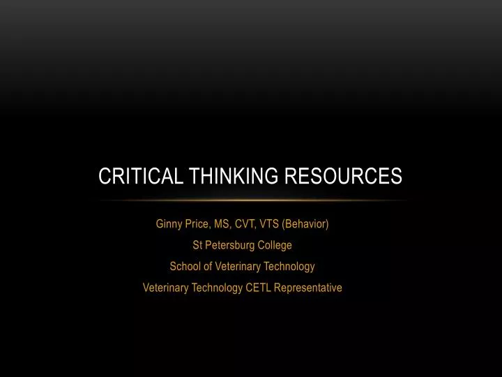 critical thinking resources