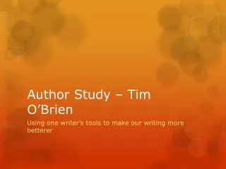 author study tim o brien