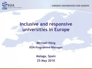 Inclusive and responsive universities in Europe