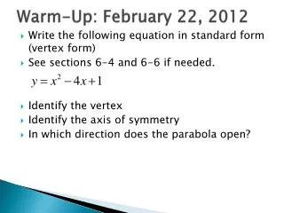 warm up february 22 2012