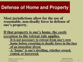 Defense of Home and Property