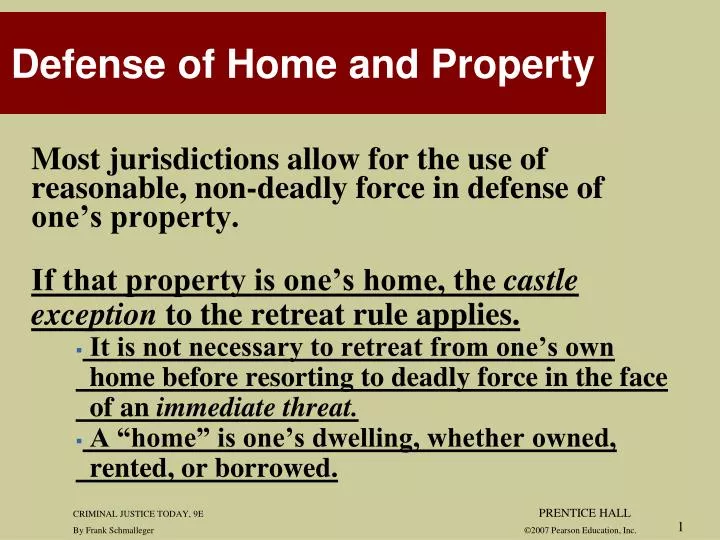 defense of home and property