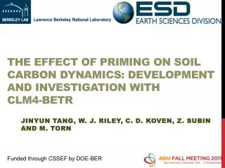 The Effect of Priming on Soil Carbon Dynamics: Development and Investigation with CLM4-BeTR