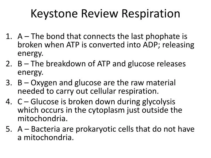 keystone review respiration