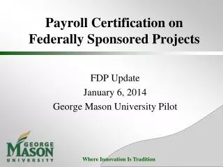Payroll Certification on Federally Sponsored Projects