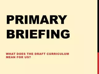 Primary Briefing
