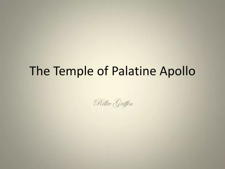 the temple of palatine apollo