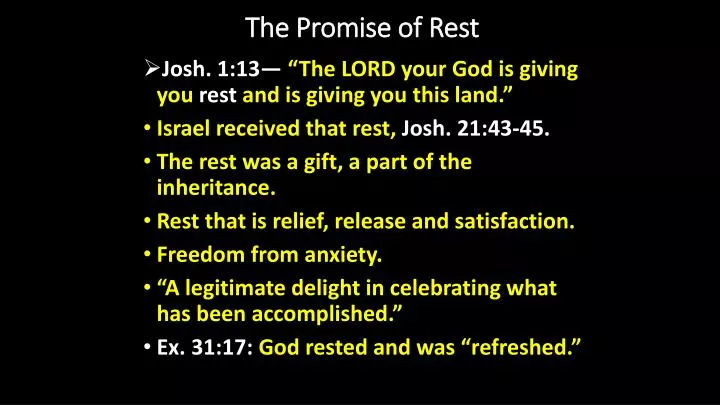 the promise of rest