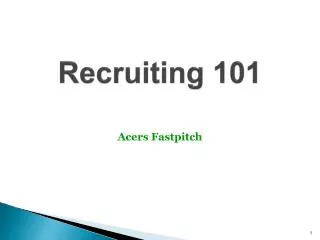 recruiting 101