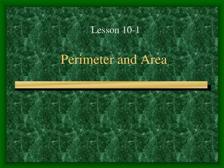 perimeter and area