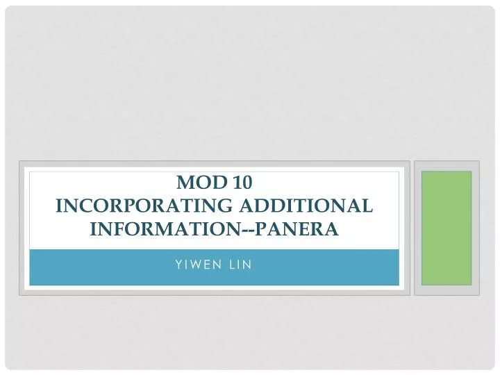 mod 10 incorporating additional information panera