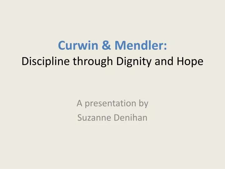 curwin mendler discipline through dignity and hope