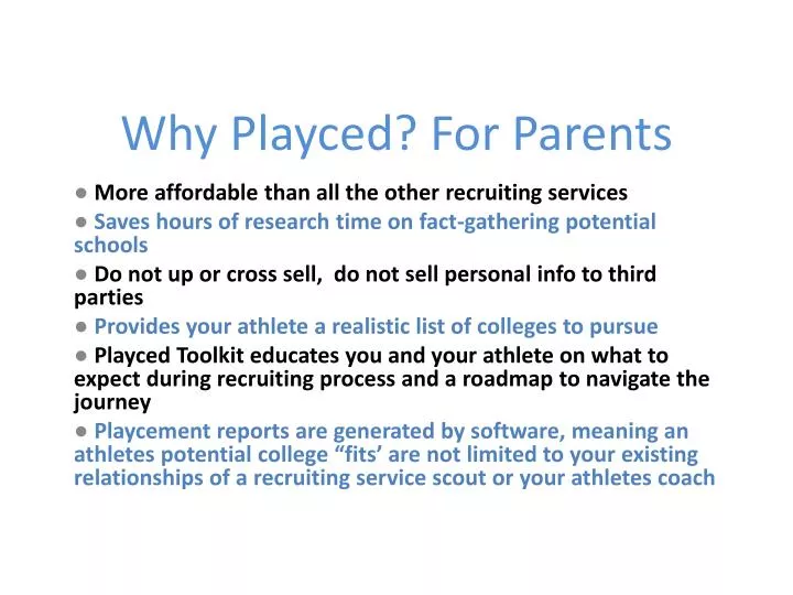 why playced for parents