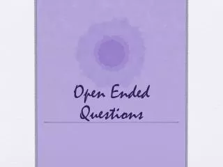open ended questions