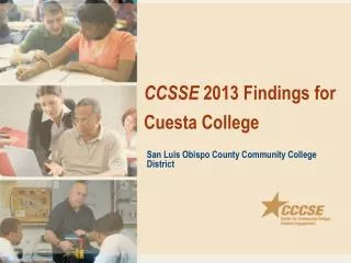 CCSSE 2013 Findings for Cuesta College