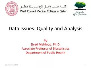 Data Issues: Quality and Analysis