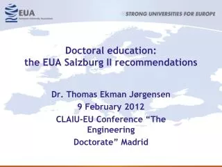 Doctoral education: the EUA Salzburg II recommendations