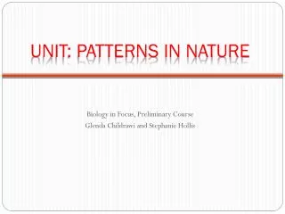 Unit: Patterns in Nature