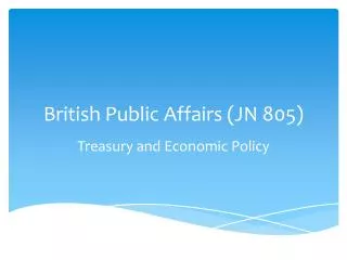 British Public Affairs (JN 805)