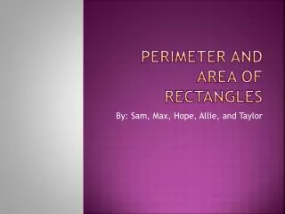 perimeter and area of rectangles