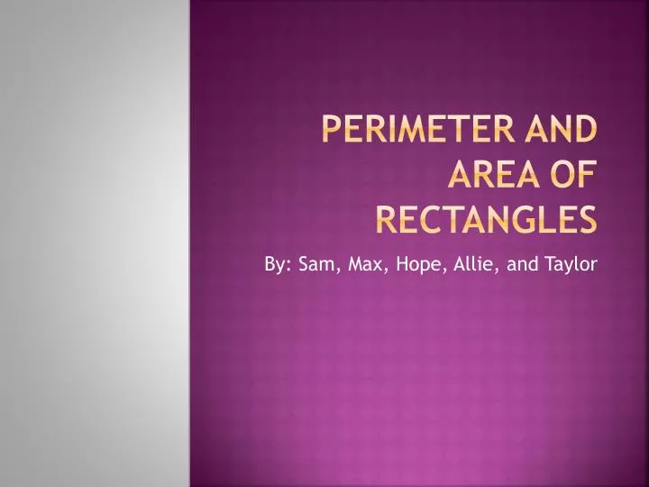 perimeter and area of rectangles