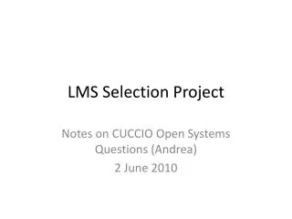 LMS Selection Project