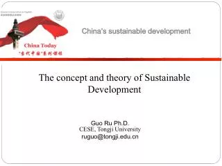 The concept and theory of Sustainable Development