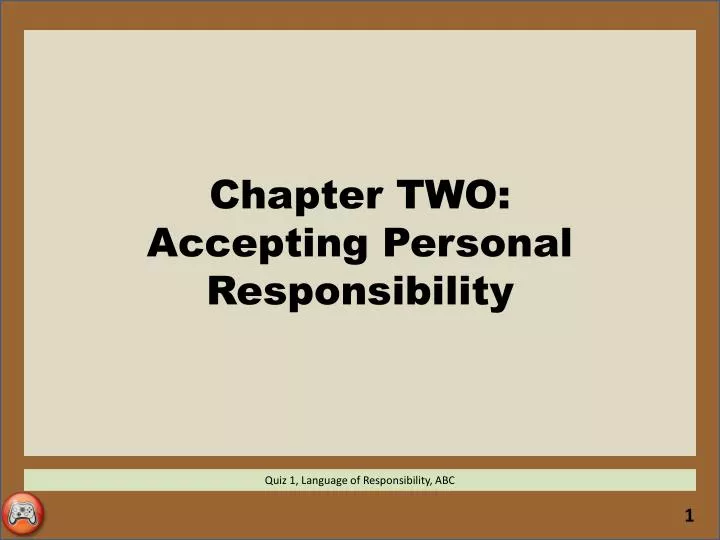 chapter two accepting personal responsibility