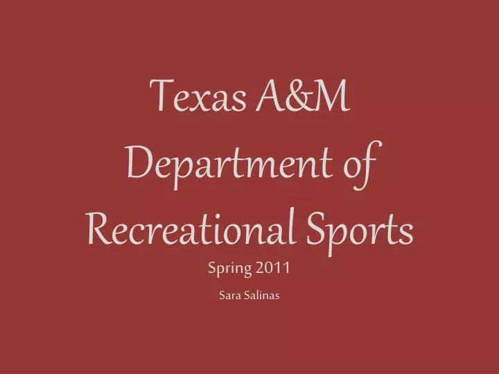 texas a m department of recreational sports