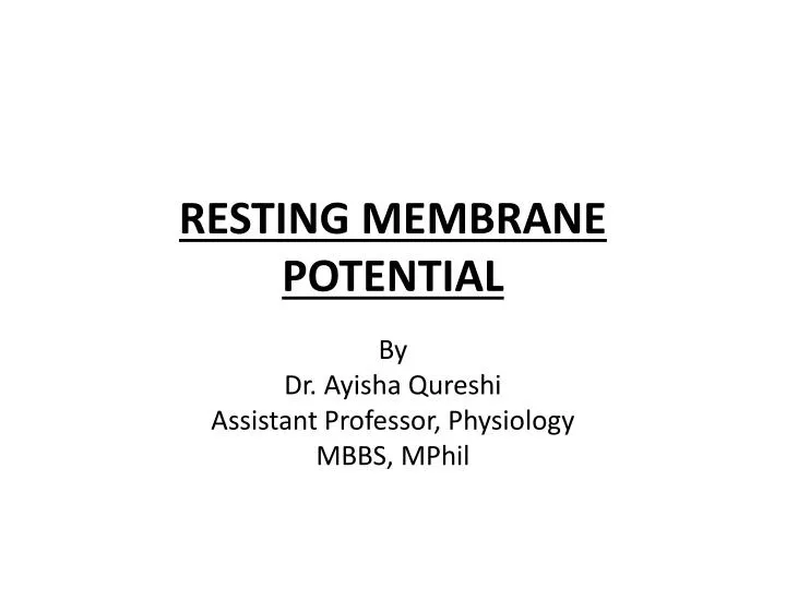 resting membrane potential