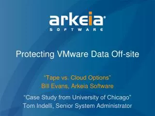 Protecting VMware Data Off-site