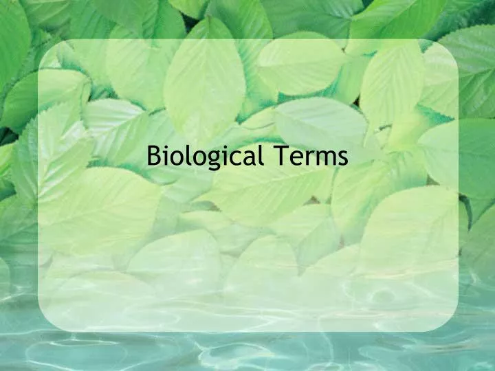 biological terms