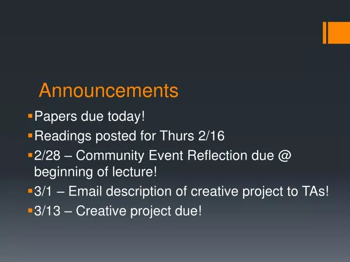 announcements