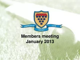 Members meeting January 2013