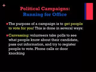 Political Campaigns: Running for Office