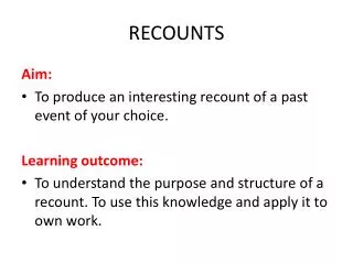 RECOUNTS