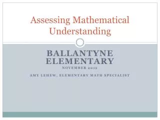Assessing Mathematical Understanding
