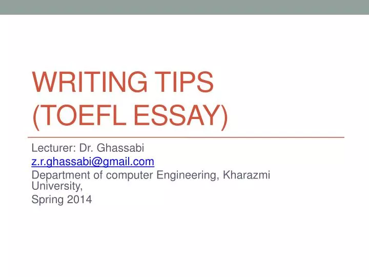 writing tips toefl essay
