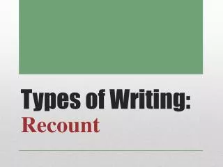 Types of Writing: