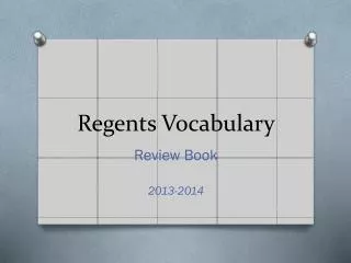 regents vocabulary