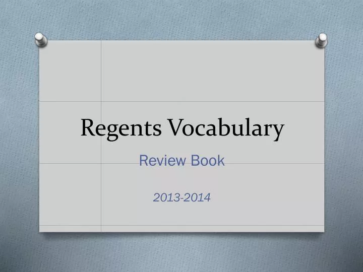 regents vocabulary