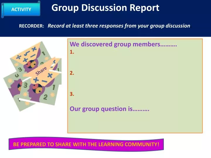 group discussion report recorder record at least three responses from your group discussion